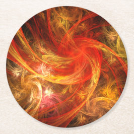 ファイアストームノヴァ抽象芸術アート スクエアペーパーコースター