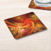 ファイアストームノヴァ抽象芸術アート スクエアペーパーコースター (アングル)