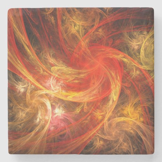 ファイアストームノヴァ抽象芸術アート ストーンコースター (正面)