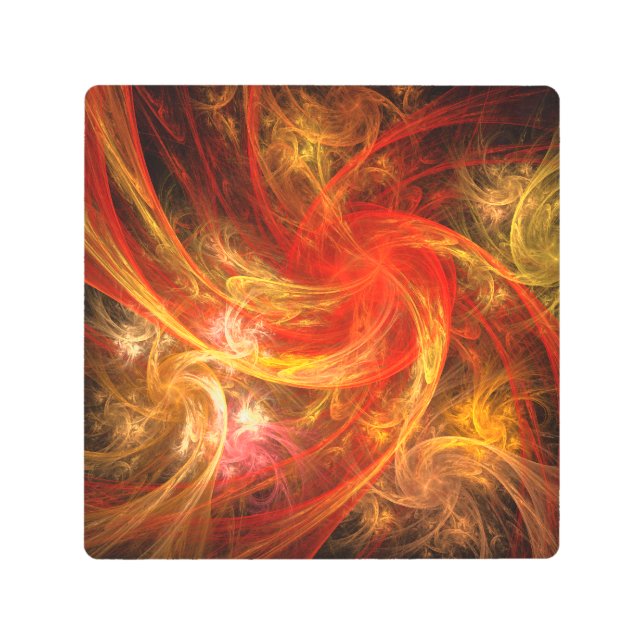 ファイアストームノヴァ抽象芸術メタルウォールアート メタルプリント (正面)