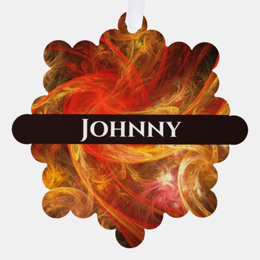 ファイアストーム抽象芸術アート オーナメントカード (正面)