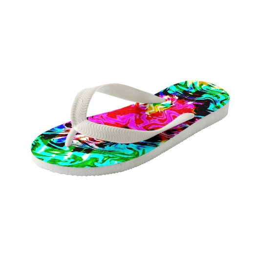 ファイアストーム絞り染め、 キッズビーチサンダル (アングル)