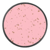 ファイアスパークオーバーレイあなたの写真赤面ピンク アイスホッケーパック (正面)