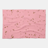 ファイアスパークオーバーレイあなたの写真赤面ピンク キッチンタオル (横)