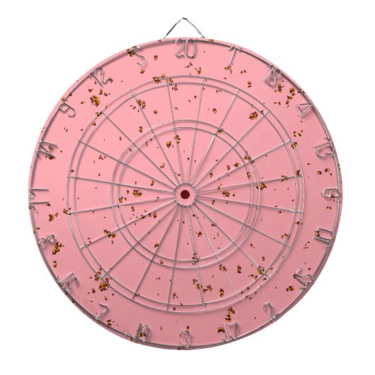 ファイアスパークオーバーレイあなたの写真赤面ピンク ダーツボード (正面)