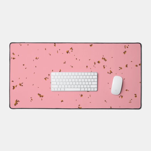 ファイアスパークオーバーレイあなたの写真赤面ピンク デスクマット (キーボード&マウス)