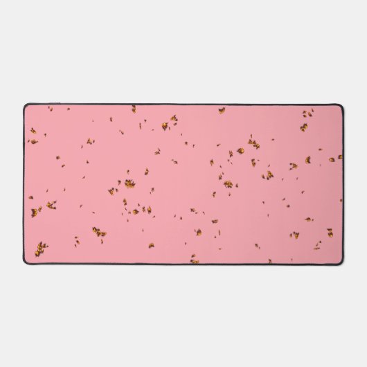 ファイアスパークオーバーレイあなたの写真赤面ピンク デスクマット (正面)