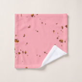 ファイアスパークオーバーレイあなたの写真赤面ピンク バスタオルセット (ウォッシュタオル)