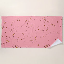 ファイアスパークオーバーレイあなたの写真赤面ピンク ビーチタオル