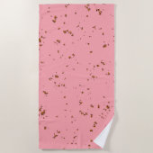 ファイアスパークオーバーレイあなたの写真赤面ピンク ビーチタオル (正面)