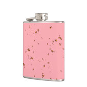 ファイアスパークオーバーレイあなたの写真赤面ピンク フラスク (左)