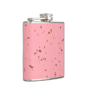 ファイアスパークオーバーレイあなたの写真赤面ピンク フラスク (右)