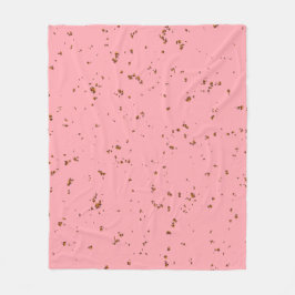 ファイアスパークオーバーレイあなたの写真赤面ピンク フリースブランケット