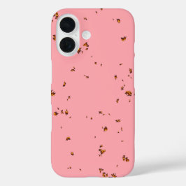 ファイアスパークオーバーレイあなたの写真赤面ピンク iPhone 16ケース