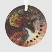 ファイアスピッタードラゴン名前をカスタムする オーナメント (裏面)