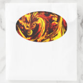 ファイアスピリット楕円ステッカー 楕円形シール (バッグ)