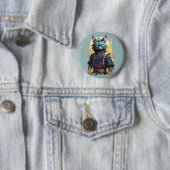 ファイアスプラッシュクールグレー忍者キャットウォリアー 缶バッジ (インサイチュ)