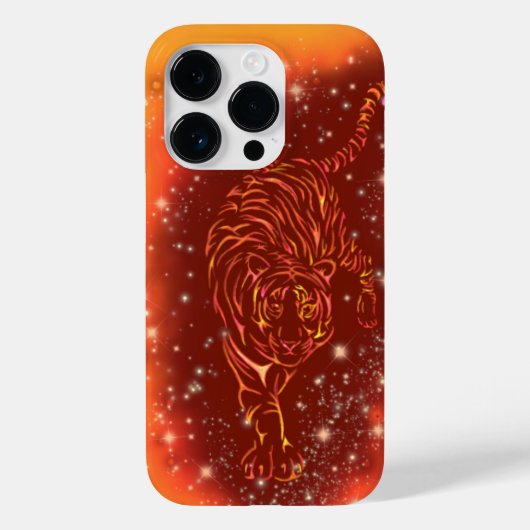 ファイアタイガーランニングのiPhoneケース星空の夜 Case-Mate iPhoneケース (裏面)