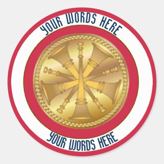 ファイアチーフ5バグルメダリオンカスタムステッカー ラウンドシール (正面)