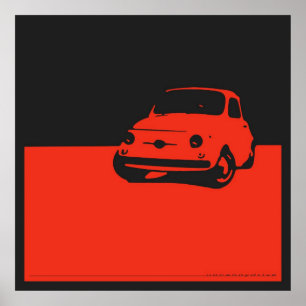 ファイアット500, 1959 – 木炭ブラックに赤 ポスター