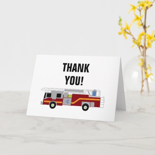 ファイアトラックパーティーありがとう カード (黄色い花)