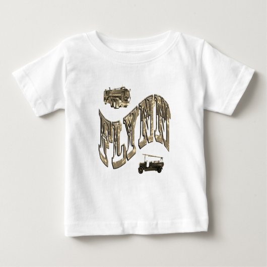 ファイアトラック付きのフリン ベビーTシャツ (正面)