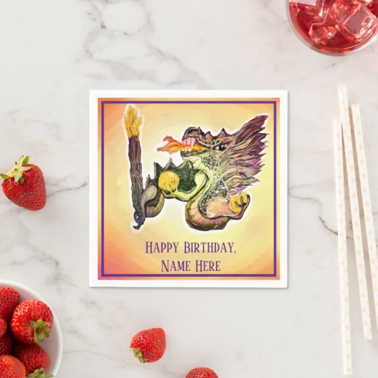 ファイアドラゴンエナジーヒーリングスクエア スタンダードカクテルナプキン (インサイチュ)