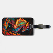 ファイアドラゴンキャッスルファンタジーアート神話的な生き物 ラゲッジタグ (裏面横)