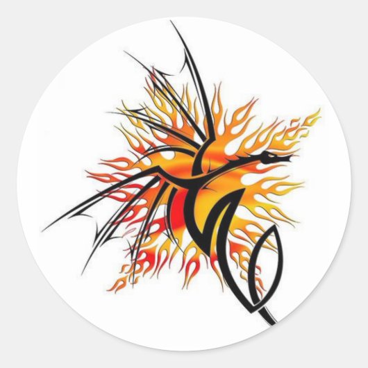 ファイアドラゴンステッカー ラウンドシール (正面)