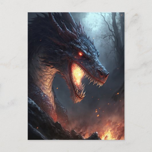 ファイアドラゴンファンタジーアートハガキ ポストカード (正面)