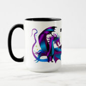 ファイアドラゴンブラックブルーパープルオンガードおもしろい マグカップ (左)