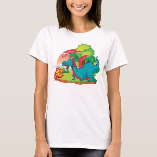 ファイアドラゴン女性シャツ Tシャツ (正面)