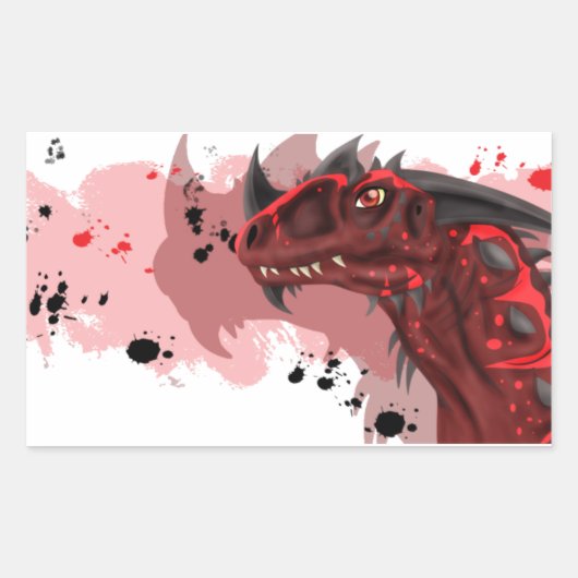 ファイアドラゴン（ホワイトバージョン） 長方形シール (正面)