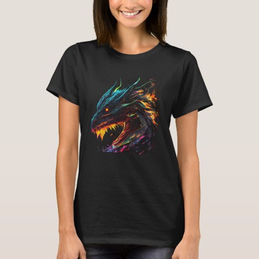 ファイアドラゴン 炎のドラゴン グラフィックTシャツ メンズ レディース Tシャツ (正面)