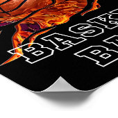 ファイアバスカーボール愛好家ブラックバックグラウンド ポスター (角)