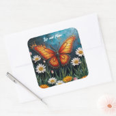 ファイアバタフライ超現実的なアートワークchamomile自然 スクエアシール (封筒)