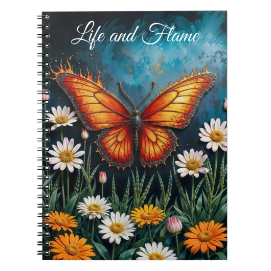 ファイアバタフライ超現実的なアートワークchamomile自然 ノートブック (正面)