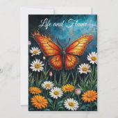 ファイアバタフライ超現実的なアートワークchamomile自然 招待状 (正面)