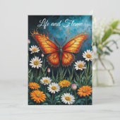 ファイアバタフライ超現実的なアートワークchamomile自然 招待状 (スタンド正面)