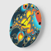 ファイアバーストフラクカラフルトラルアモダンート ラージ壁時計 (傾斜)