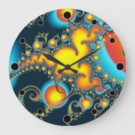 ファイアバーストフラクカラフルトラルアモダンート ラージ壁時計