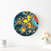 ファイアバーストフラクカラフルトラルアモダンート ラージ壁時計 (ホーム)