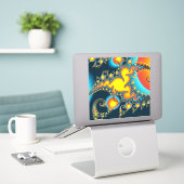 ファイアバーストフラクタル シール (デスク上のノートパソコン)