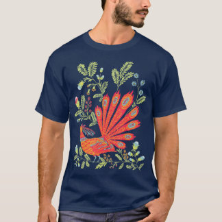 ファイアバードかわいいフローラヴィンテージウクライナスタイル Tシャツ