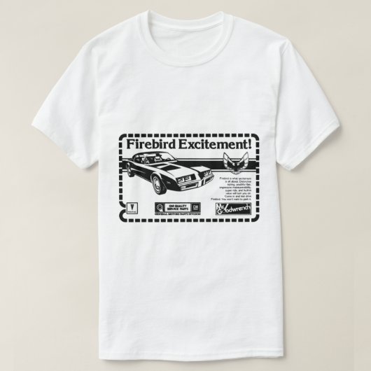 ファイアバードの興奮スモキーと盗賊の車のmovi tシャツ (デザイン正面)