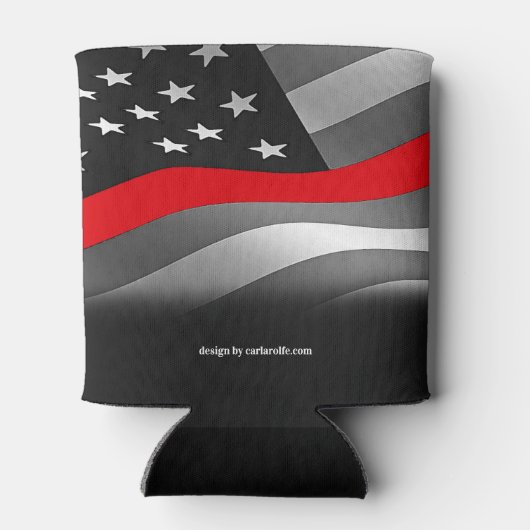 ファイアパーソナライズされたファイターシンレッドラインカスタム 缶クーラー (裏面)