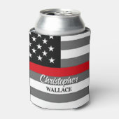 ファイアパーソナライズされたファイターシンレッドラインカスタム 缶クーラー (缶正面)