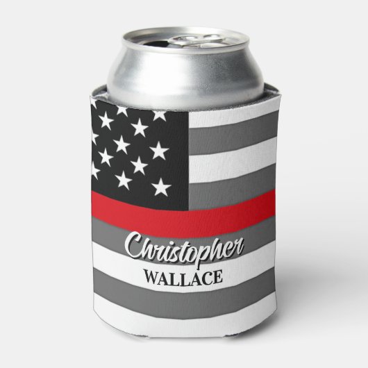 ファイアパーソナライズされたファイターシンレッドラインカスタム 缶クーラー (缶正面)
