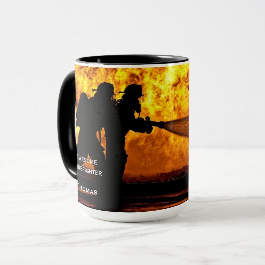 ファイアパーソナライズされたファイターフレイムマグ マグカップ (正面左)