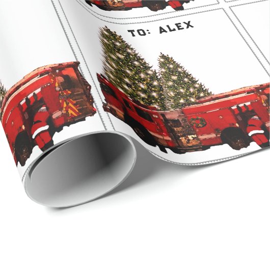ファイアパーソナライズされたファイターホリデーギフト ラッピングペーパー (ロールコーナー)